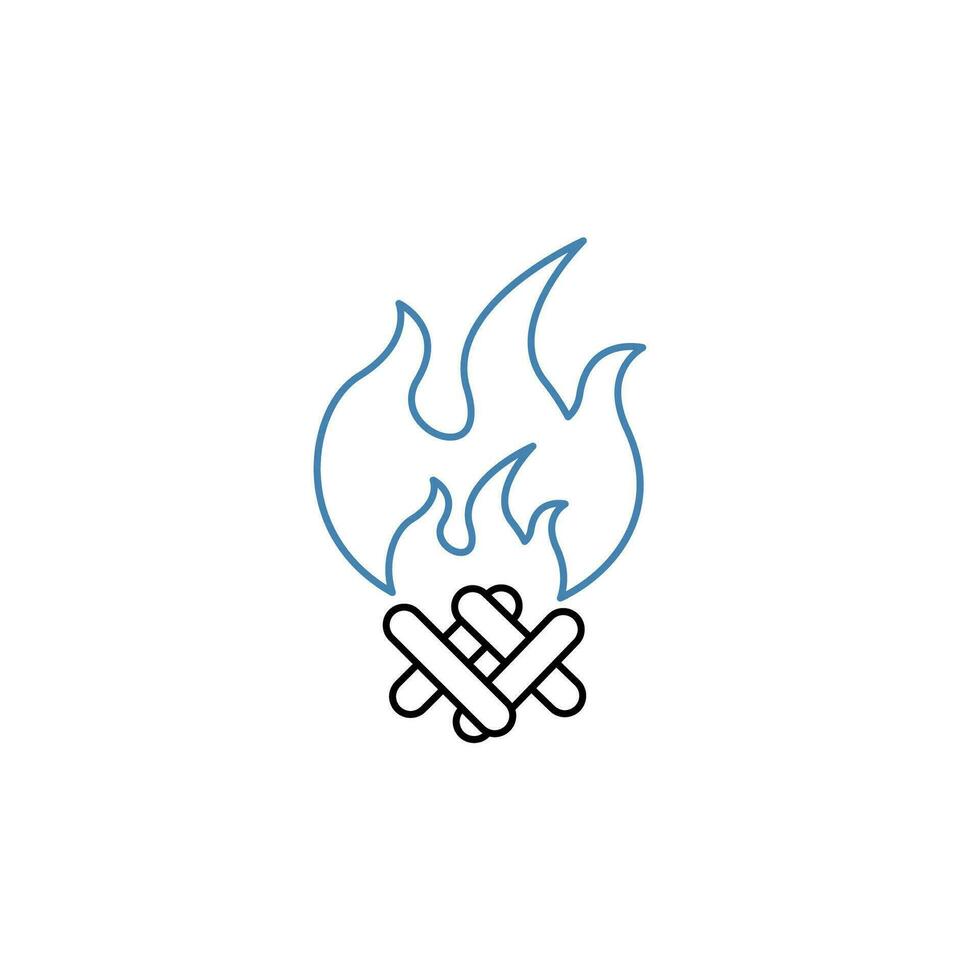 campfire concept line icon. Simple element illustration. campfire concept outline symbol design. vector