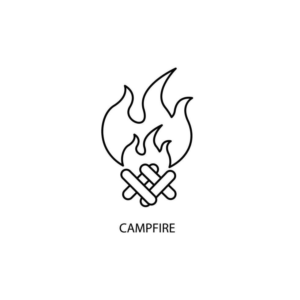 campfire concept line icon. Simple element illustration. campfire concept outline symbol design. vector