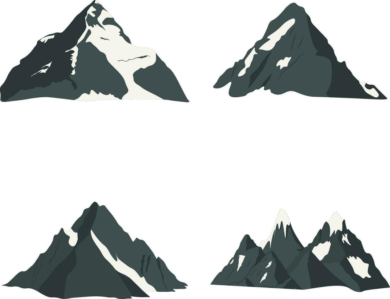 Collection of International Mountain Day. On December 11th. Isolated On White Background. Vector Illustration.