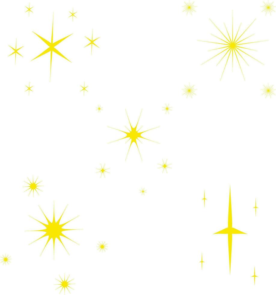 amarillo brillar estrella icono colocar. con plano diseño. aislado vector. vector