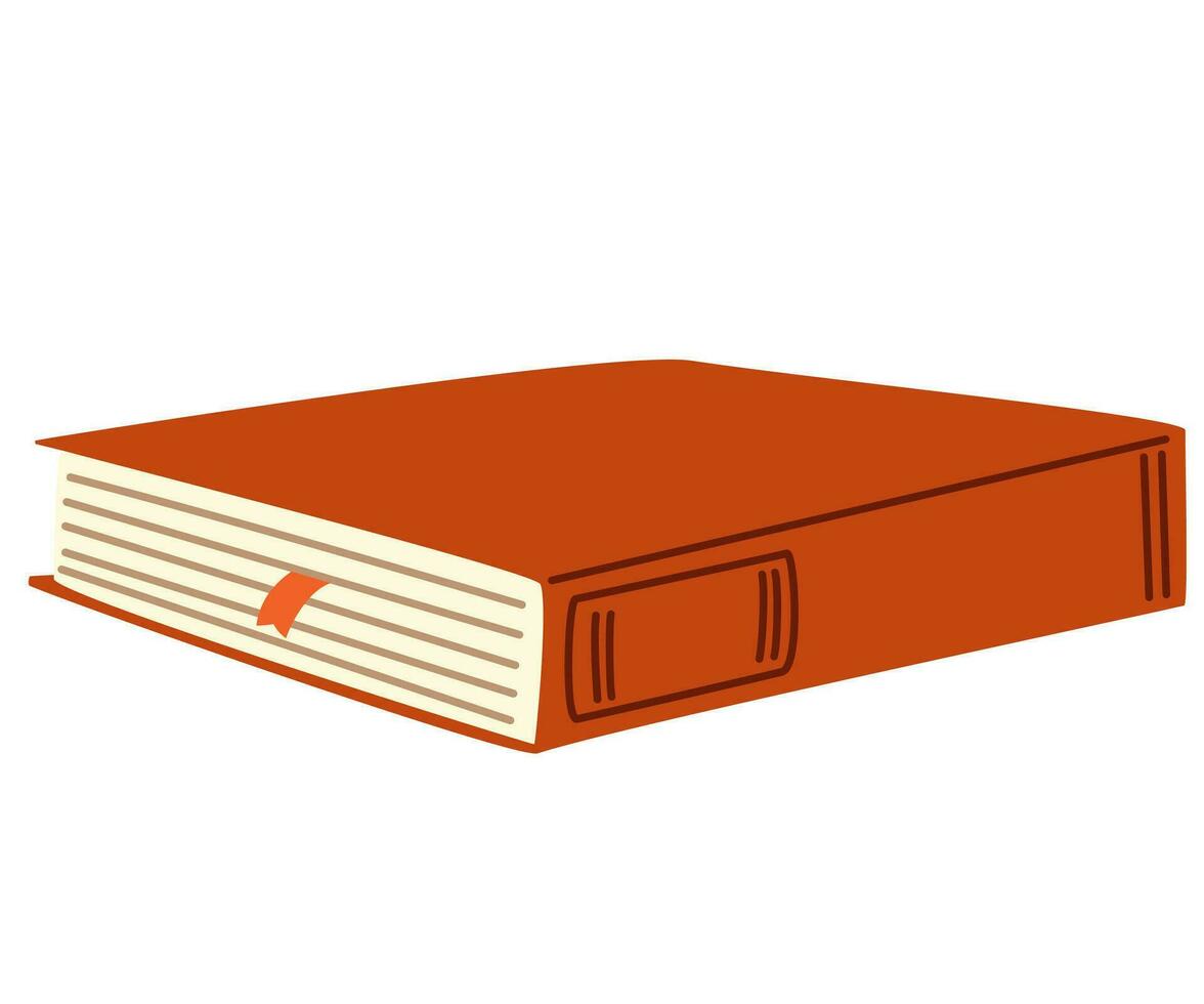 Book for reading. Literature, dictionaries, encyclopedias, planners with bookmarks. Textbook for education. Colored flat vector illustration isolated on white background