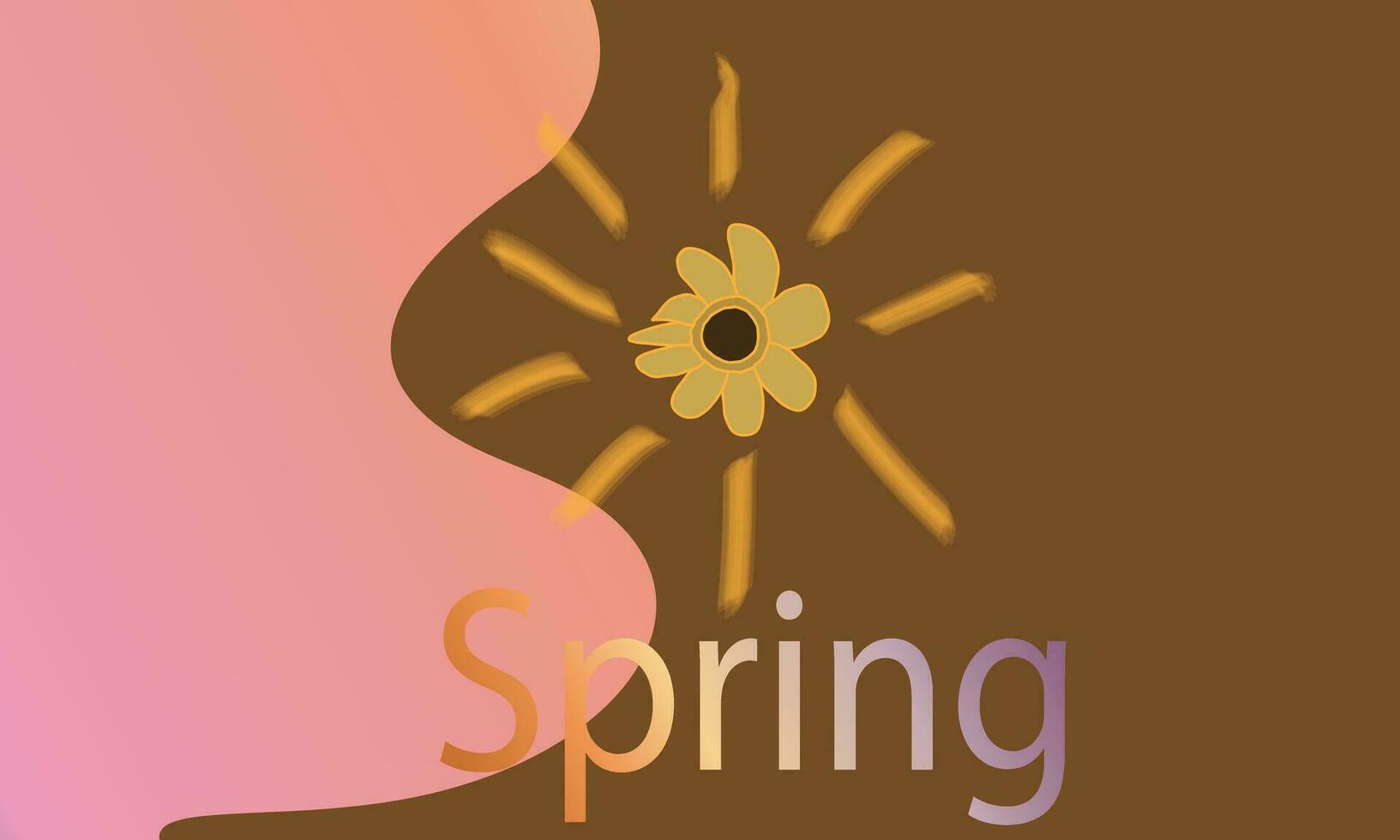 Spring sunflower decorative banner social media template vector