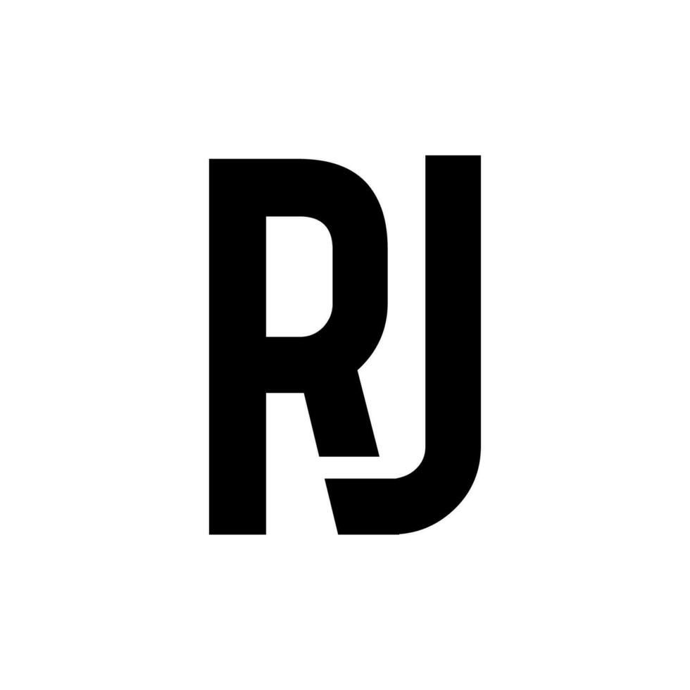 r j logo monograma diseño ilustración vector