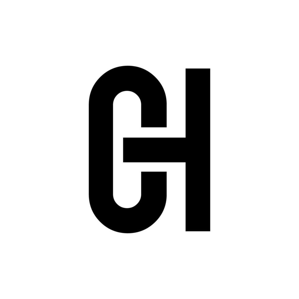 ch logo monograma diseño ilustración vector