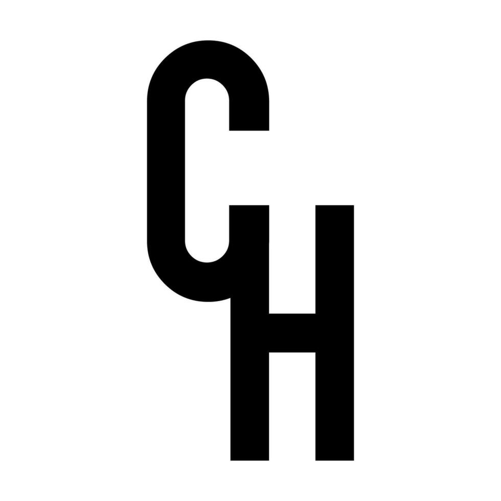 ch logo monograma diseño ilustración vector