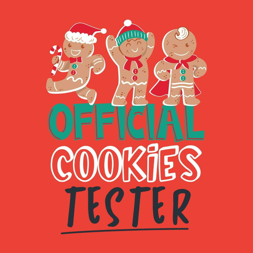 A red background with the words official cookies tester on it. vector