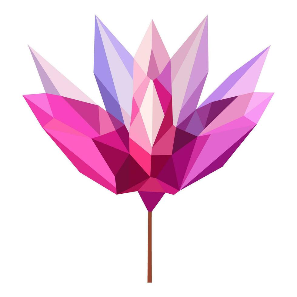 Geometric polygonal flower art. vector