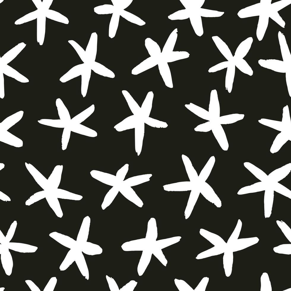 Abstract black and white starry design. vector