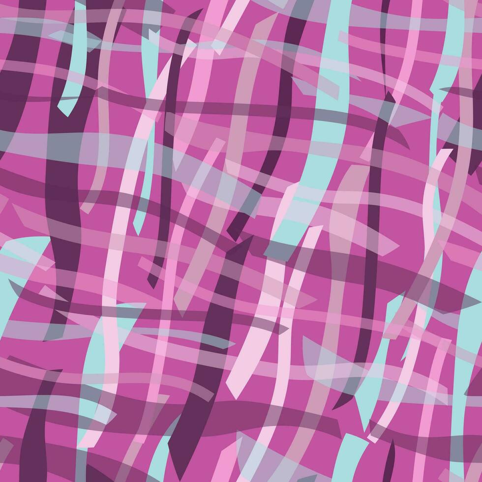 Seamless pattern of intertwining stripes. Dynamic abstract chaotic waves background vector