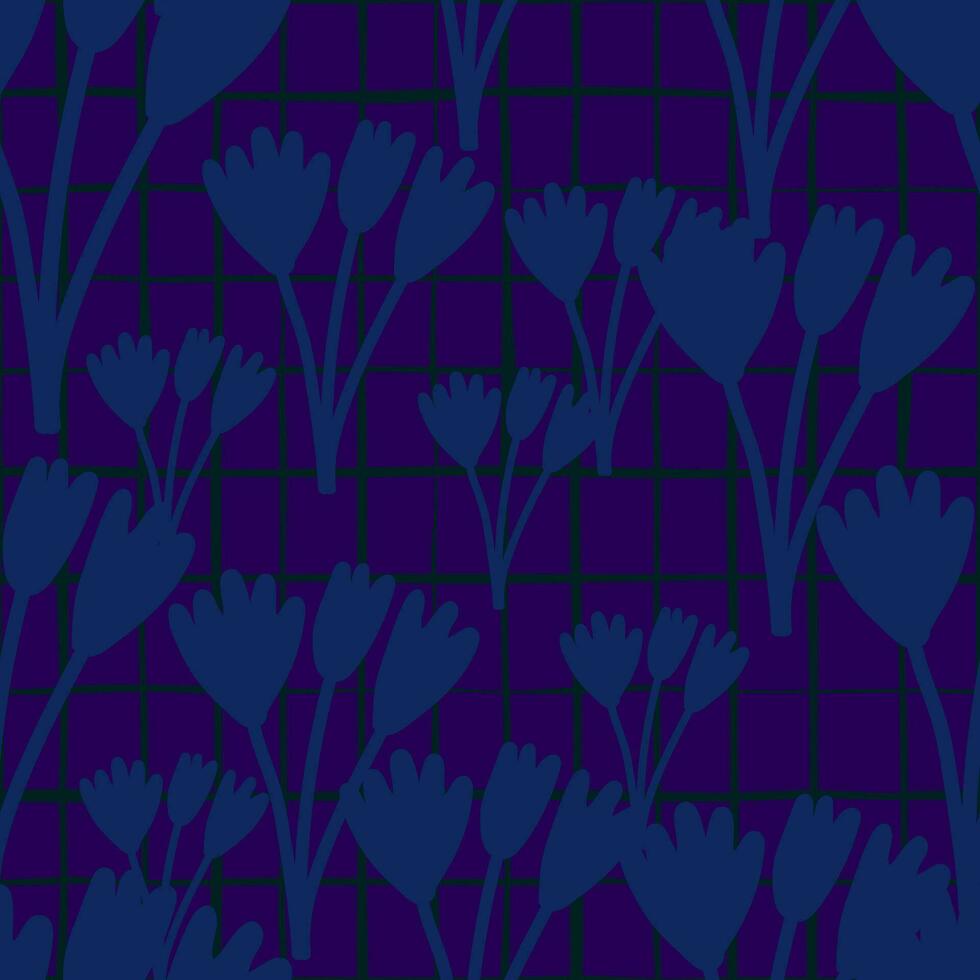 Blooming tulips and botanical elements in vibrant colors. vector