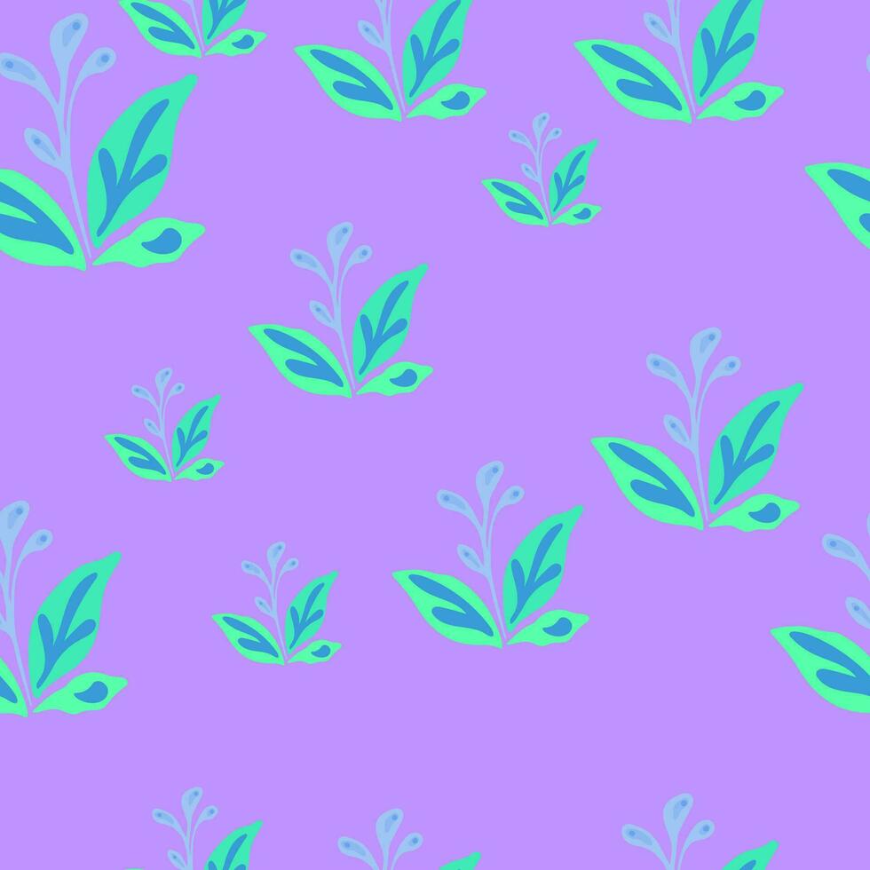 Elegant seamless pattern featuring hand-drawn leaves and florals. vector