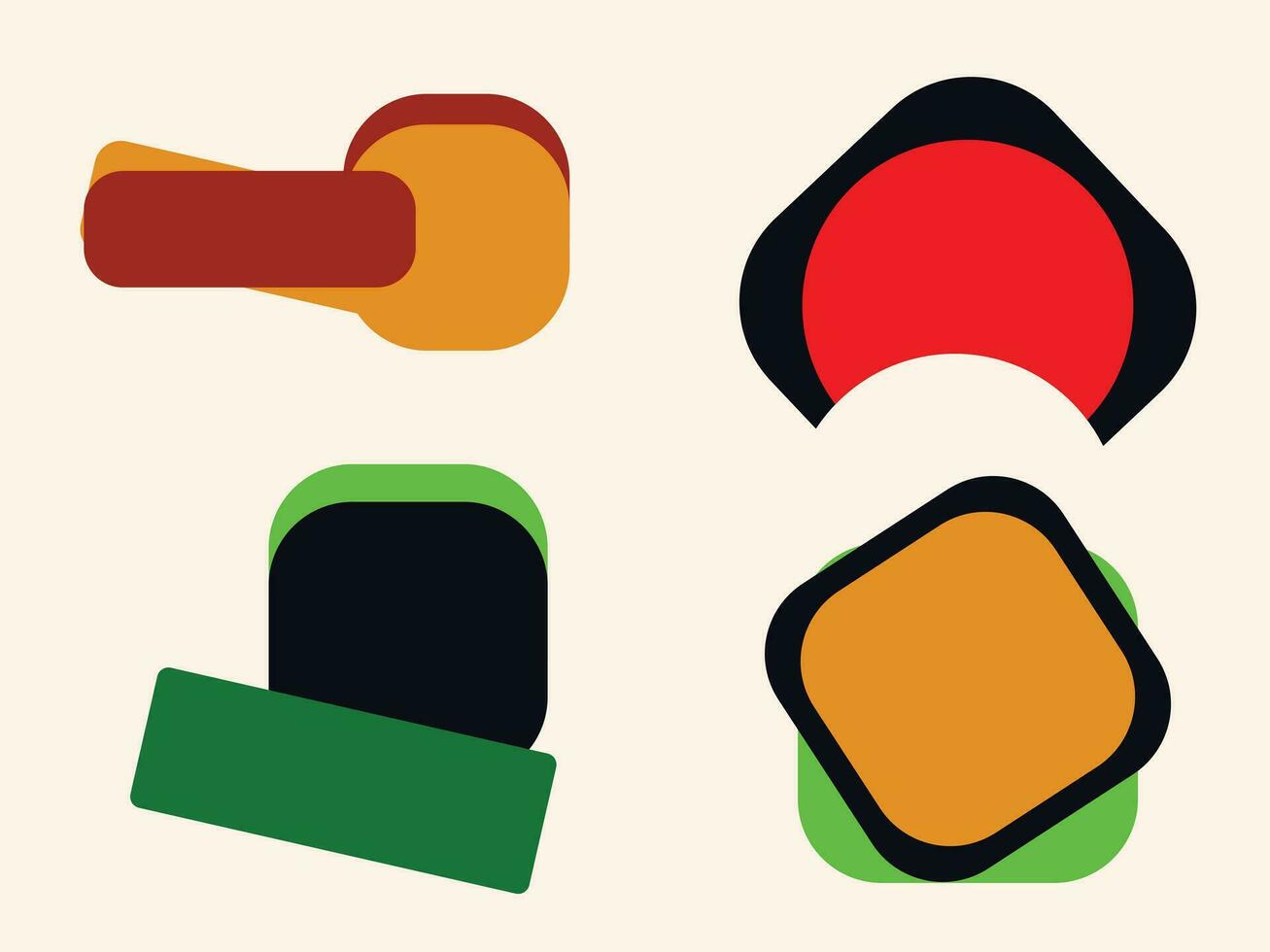 Vector Set Of Colorful Blank Banners Ribbons Vector