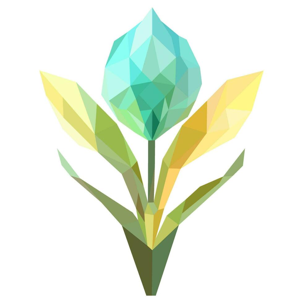 Geometric polygonal flower art. vector