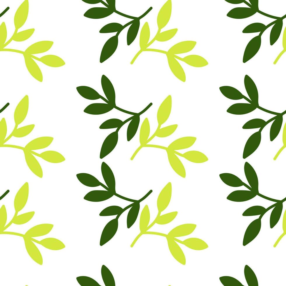 Chic and organic seamless pattern with leaves and herbs. vector