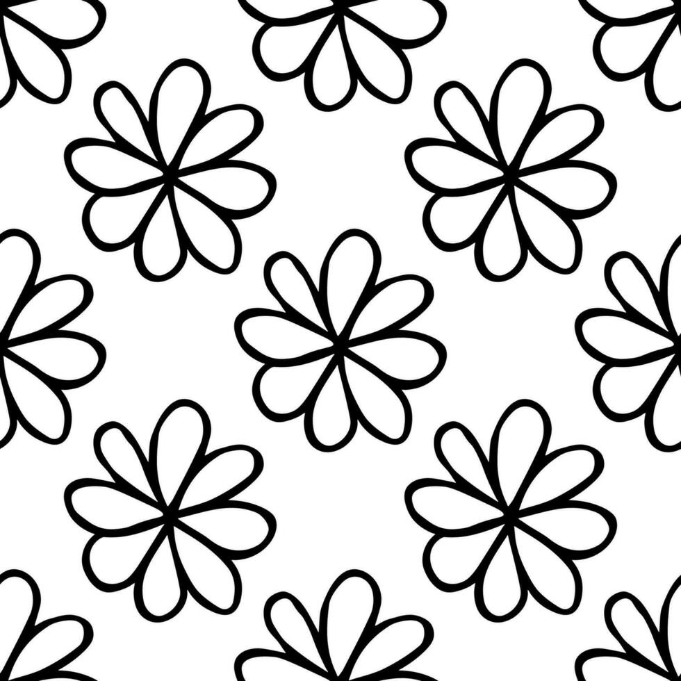 Summer seamless pattern with flowers doodle for decorative print, wrapping paper, greeting cards, wallpaper and fabric vector