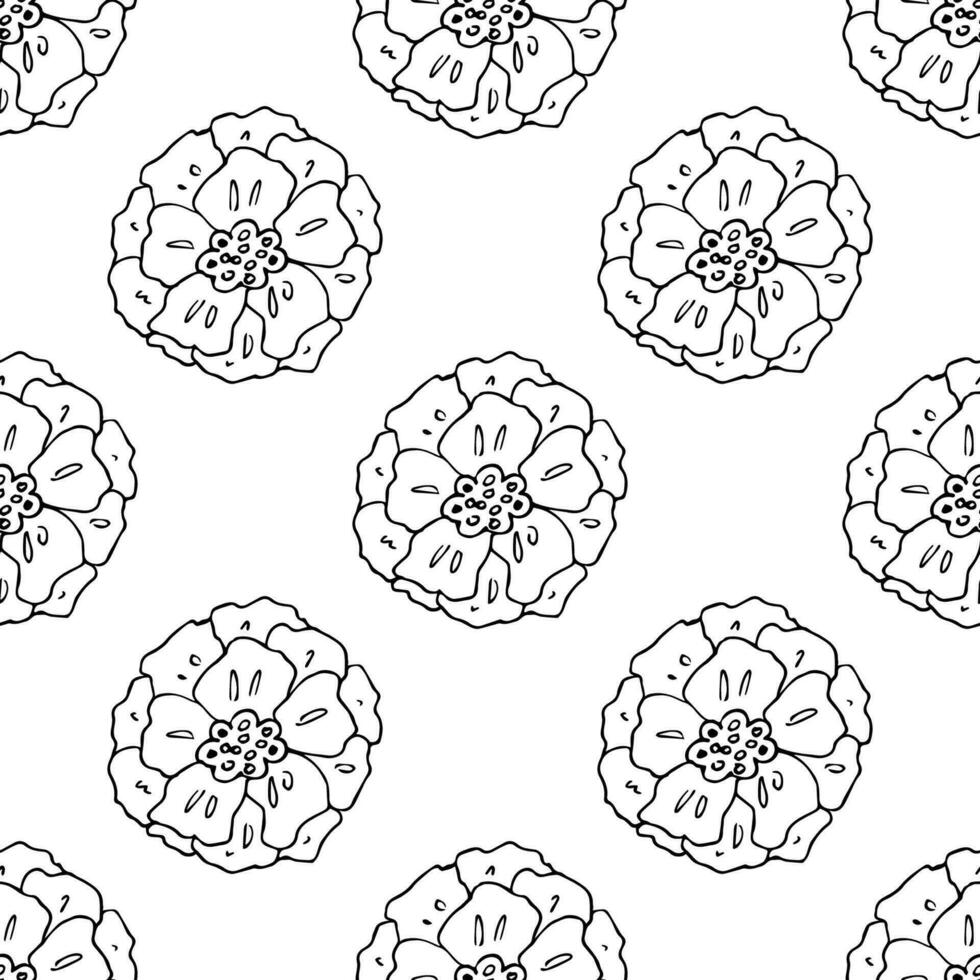 Summer seamless pattern with flowers doodle for decorative print, wrapping paper, greeting cards, wallpaper and fabric vector