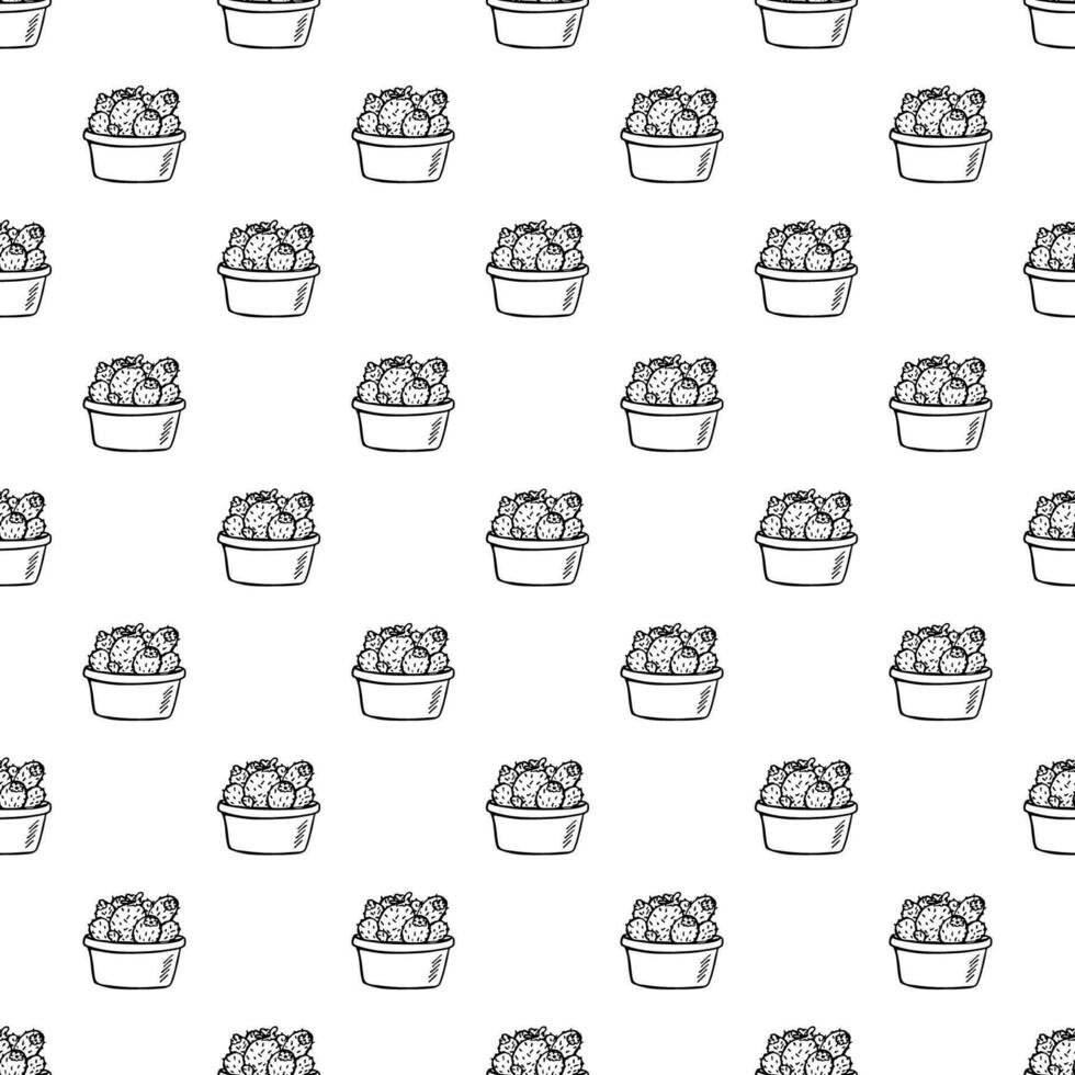Seamless pattern with cactus doodle for decorative print, wrapping paper, greeting cards and fabric vector