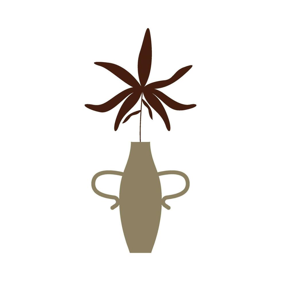 Flat illustration of Boho style houseplants on isolated background vector