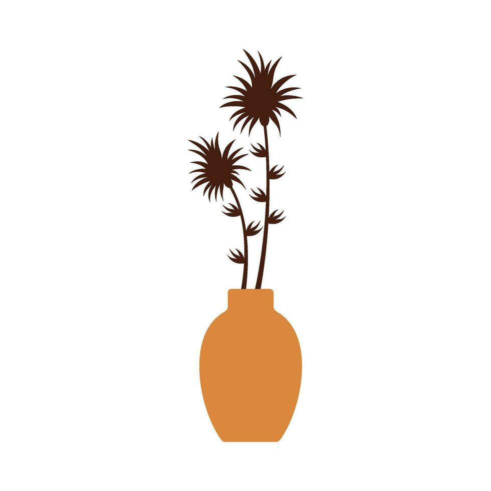 Flat illustration of Boho style houseplants on isolated background vector
