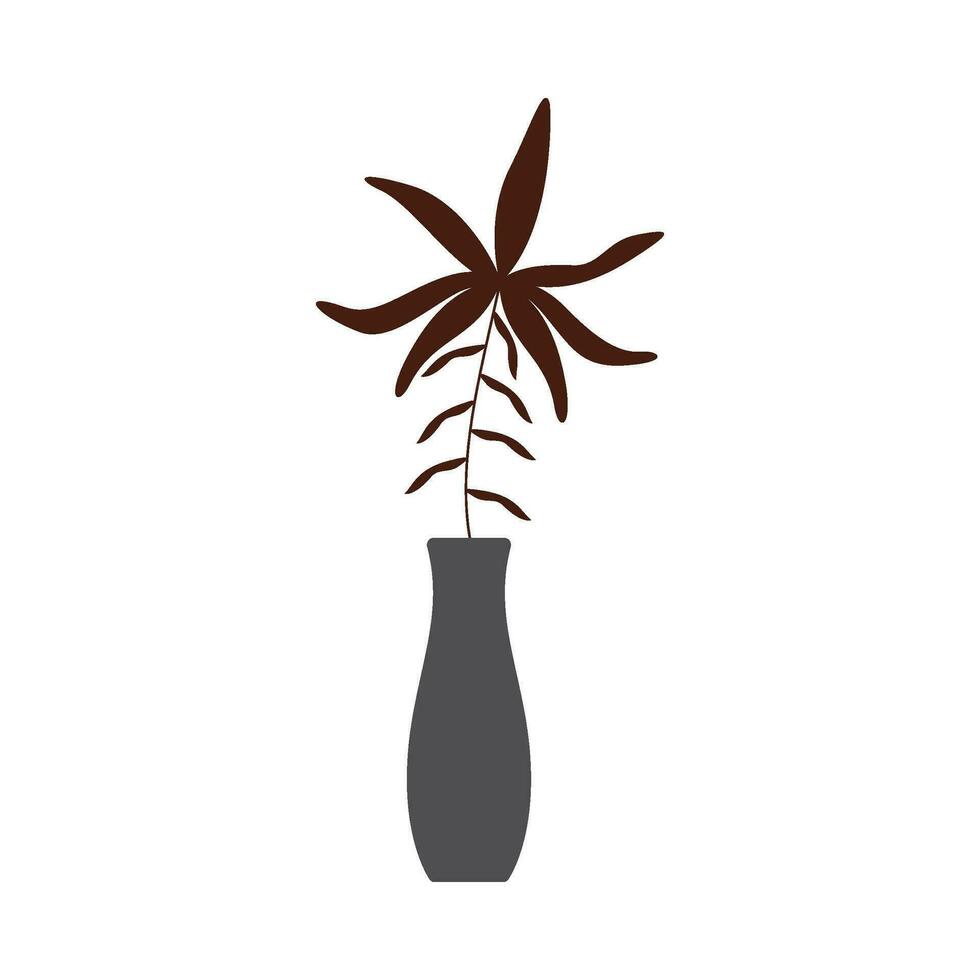 Flat illustration of Boho style houseplants on isolated background vector