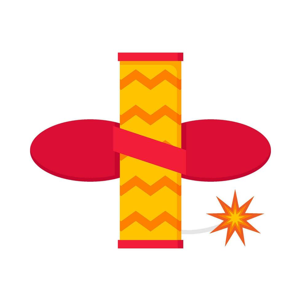 Flat illustration of firecracker on isolated background vector