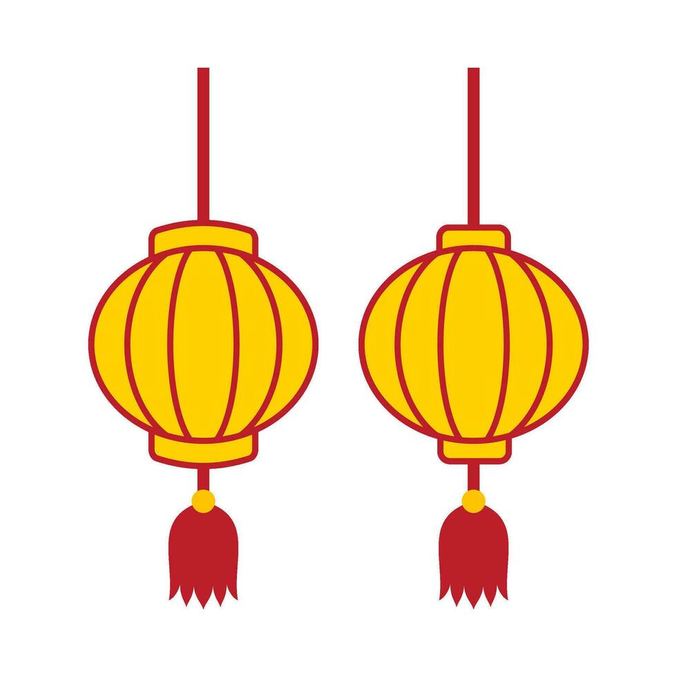 plano ilustración de chino nuevo año ornamento en aislado antecedentes vector