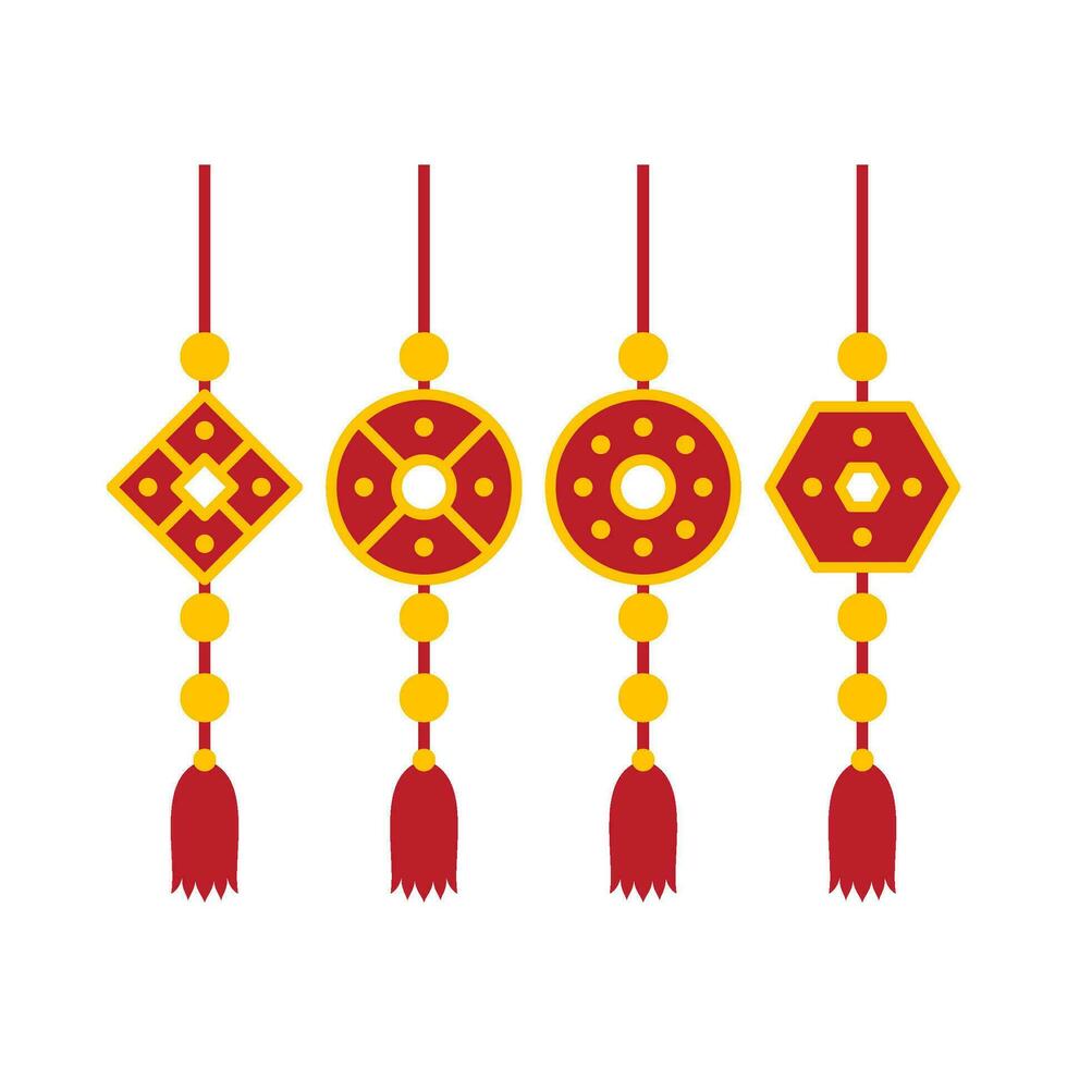 Flat illustration of chinese new year ornament on isolated background vector