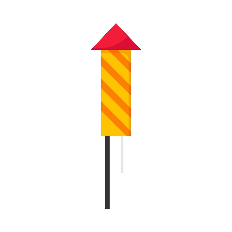Flat illustration of firecracker on isolated background vector