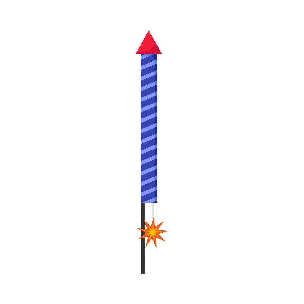 Flat illustration of firecracker on isolated background vector