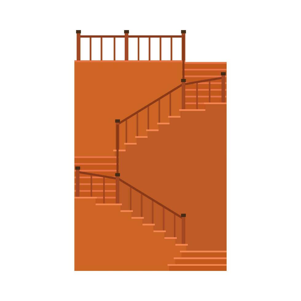 Flat illustration of stairs on isolated background vector