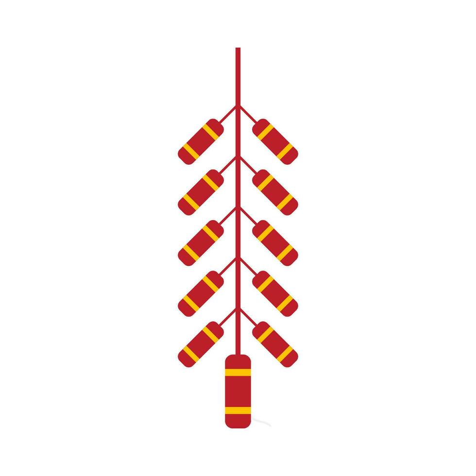 Flat illustration of firecracker on isolated background vector
