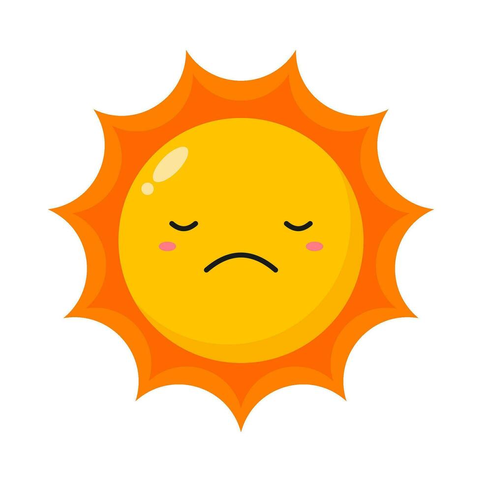 Flat illustration of cute sun cartoon on isolated background vector