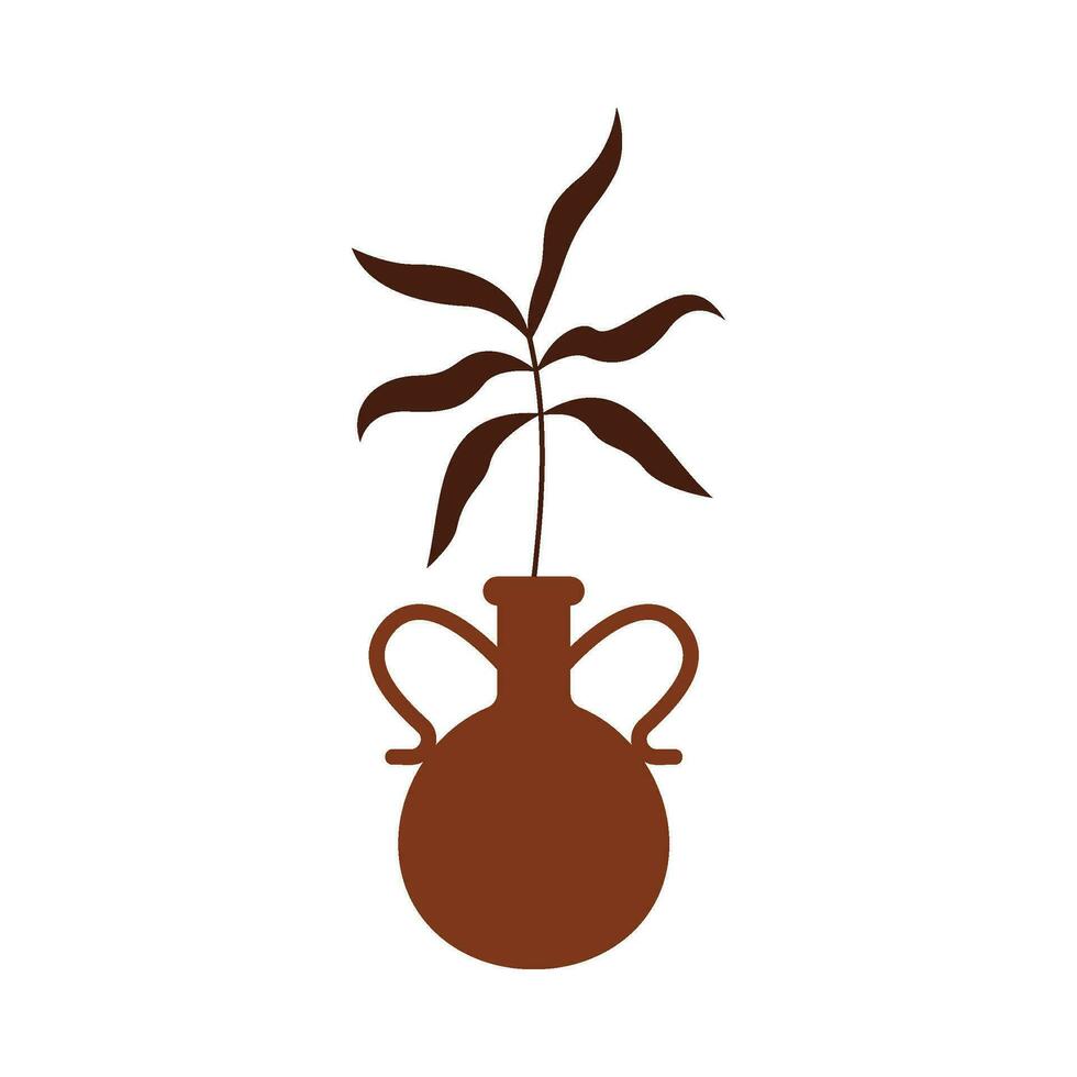 Flat illustration of Boho style houseplants on isolated background vector