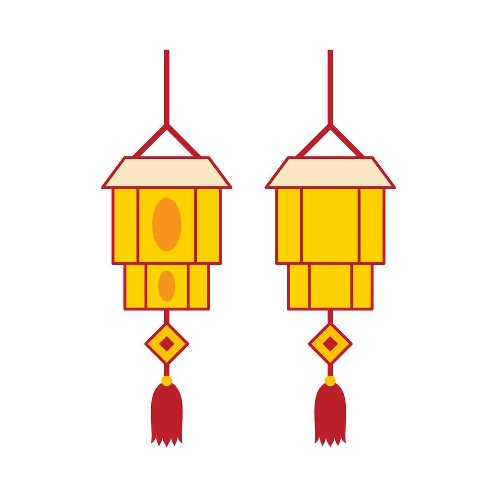 plano ilustración de chino nuevo año ornamento en aislado antecedentes vector