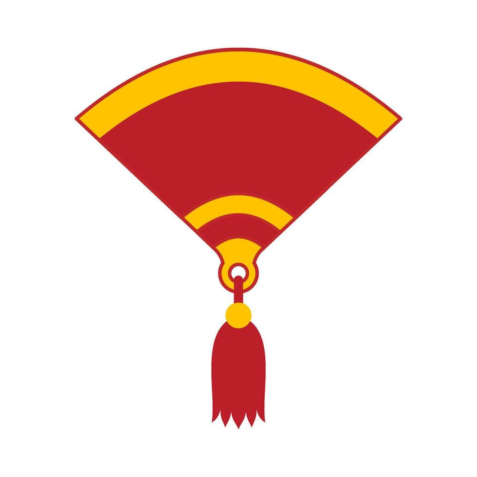 Flat illustration of chinese fan ornament on isolated background vector