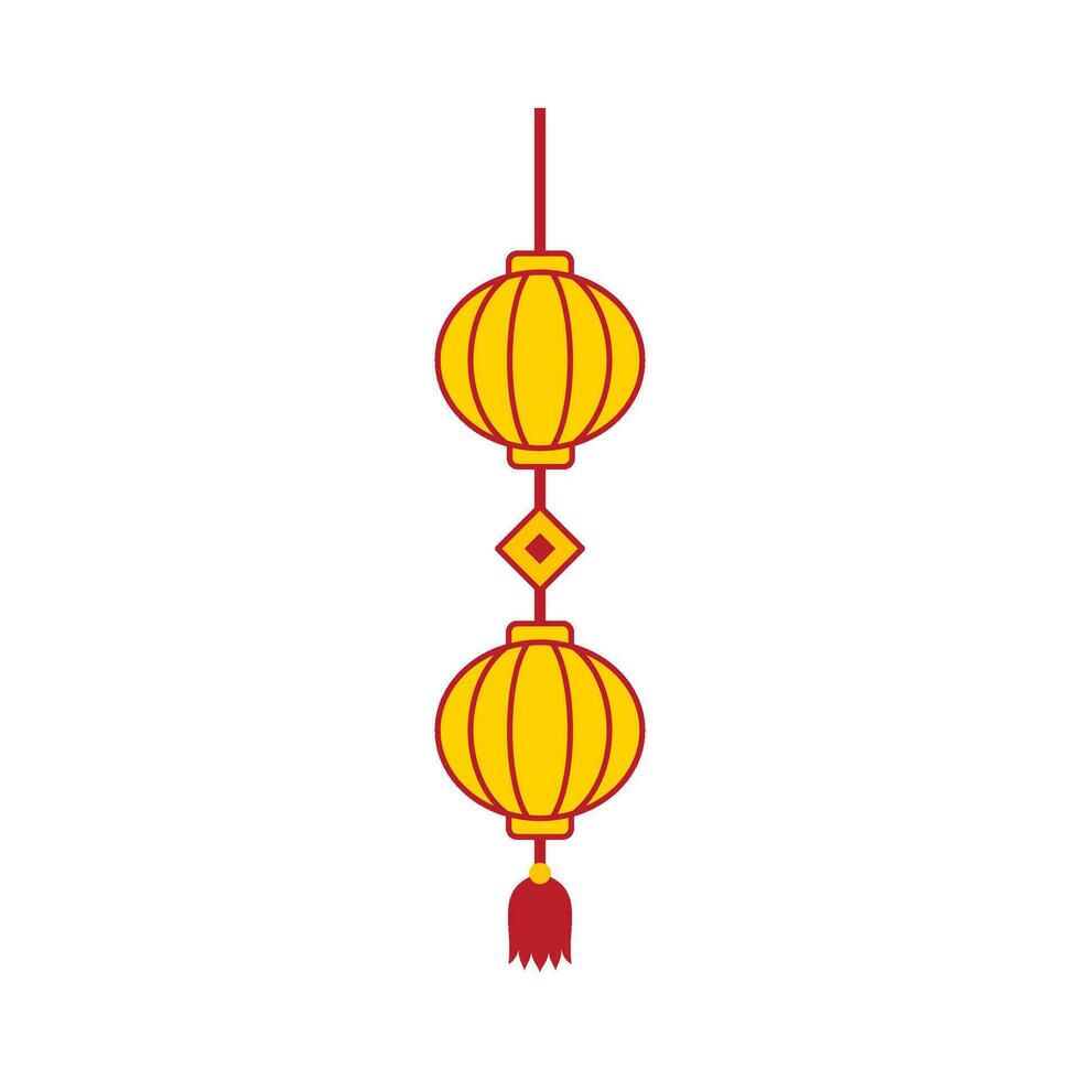 Flat illustration of chinese new year ornament on isolated background vector