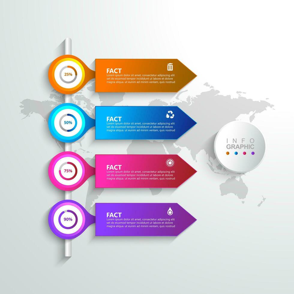 rounded gradient infographic design vector