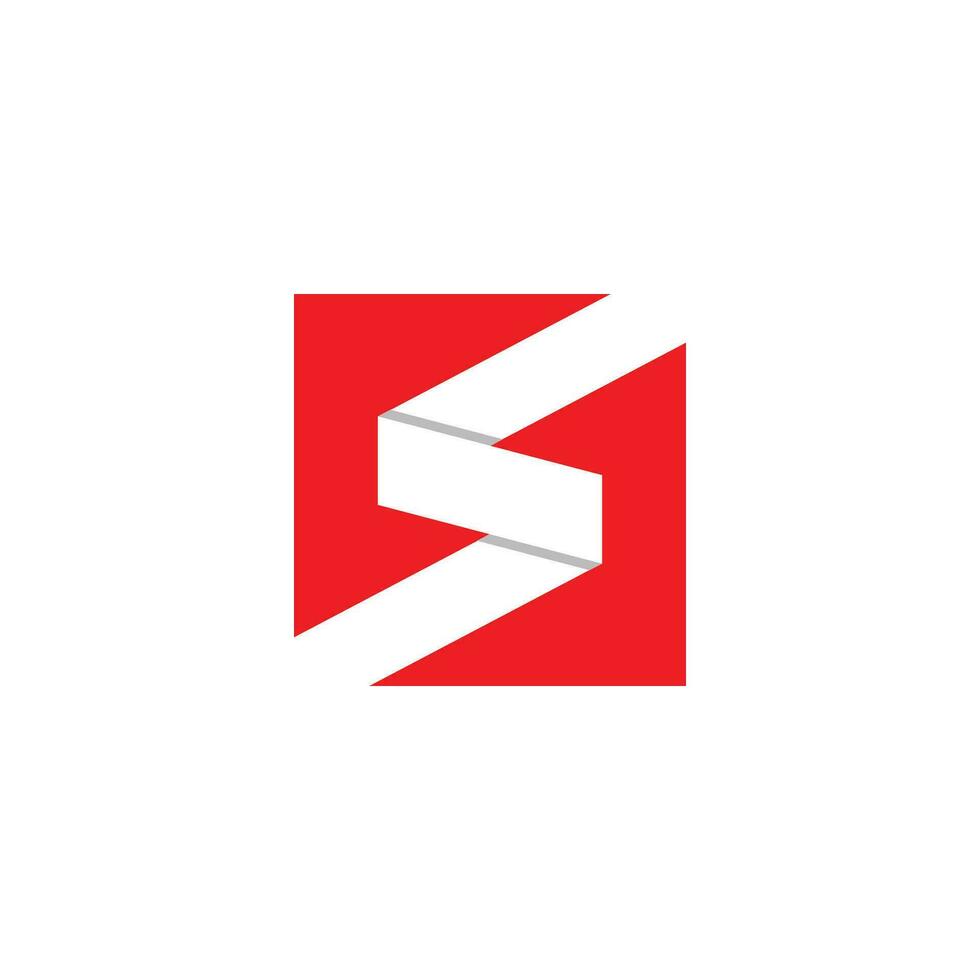 Initial Letter S Logo Image. Square Shape with Negative Space S Letter isolated on white Background. Flat Vector Logo Design Template Element for Business and Branding Logos.Initial Letter S Logo