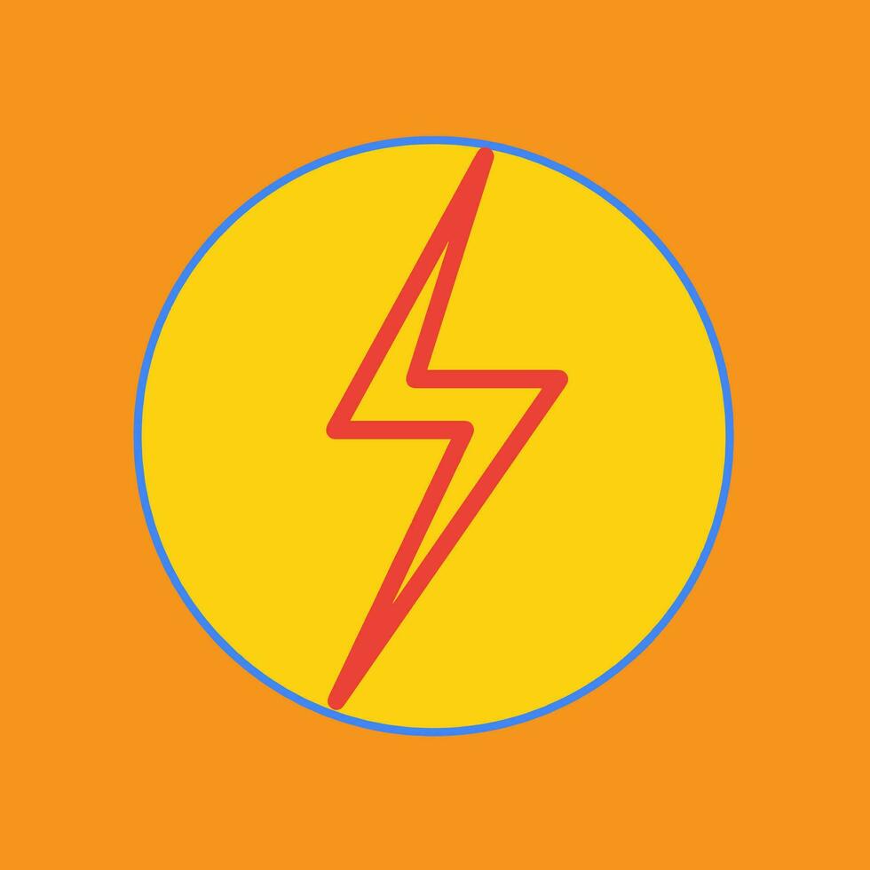 Red lightning logo with yellow isolated background vector