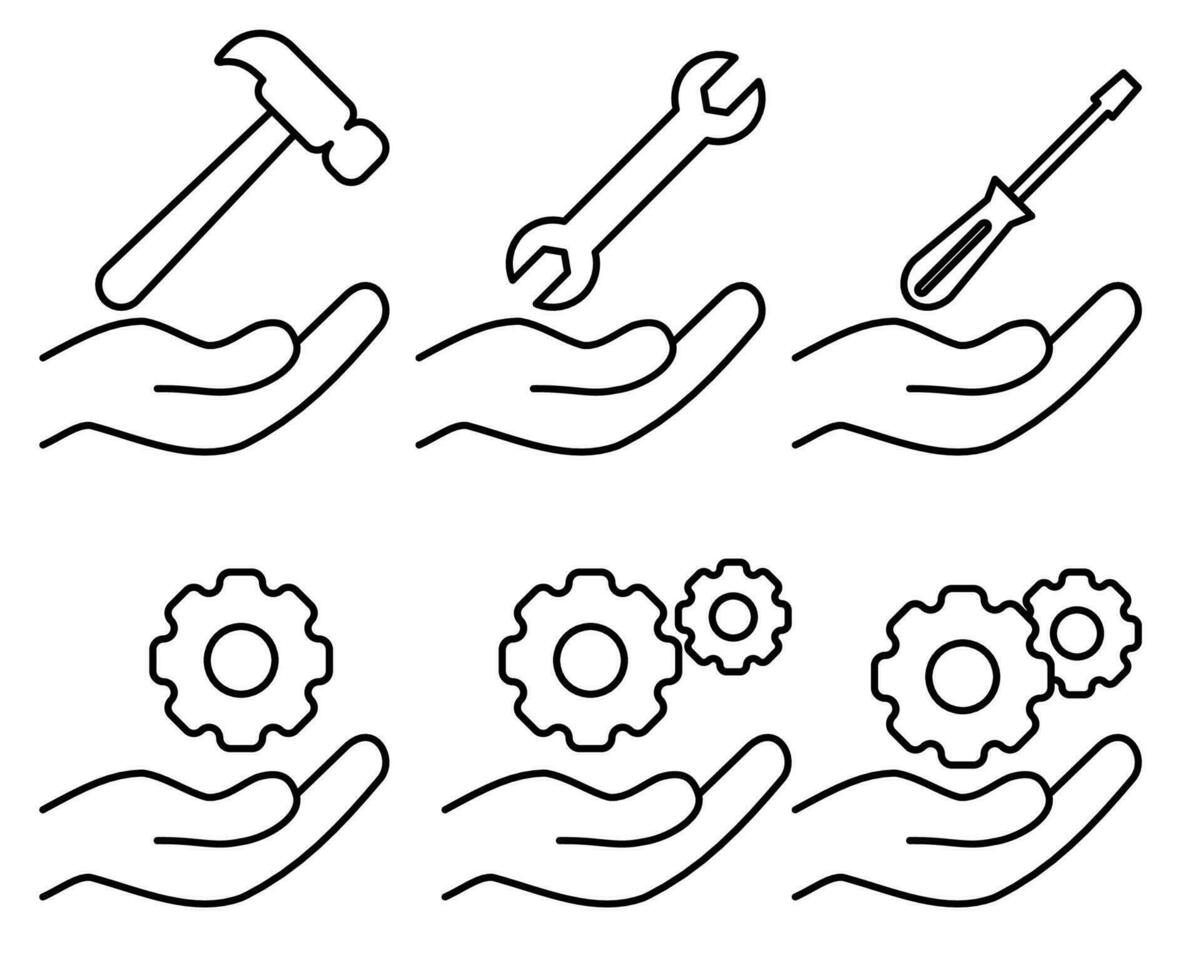 set of simple Repair icon vector