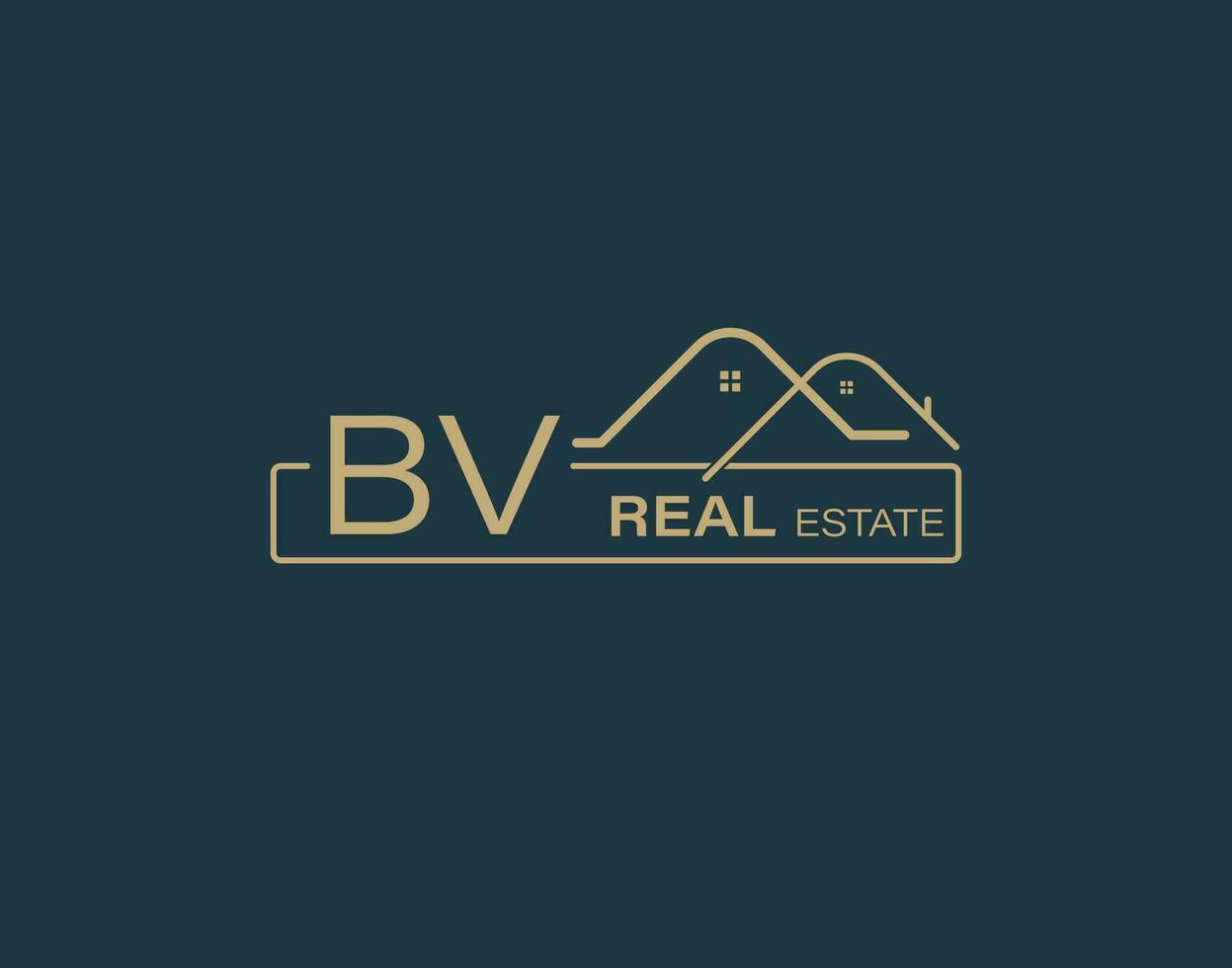 BV Real Estate and Consultants Logo Design Vectors images. Luxury Real Estate Logo Design
