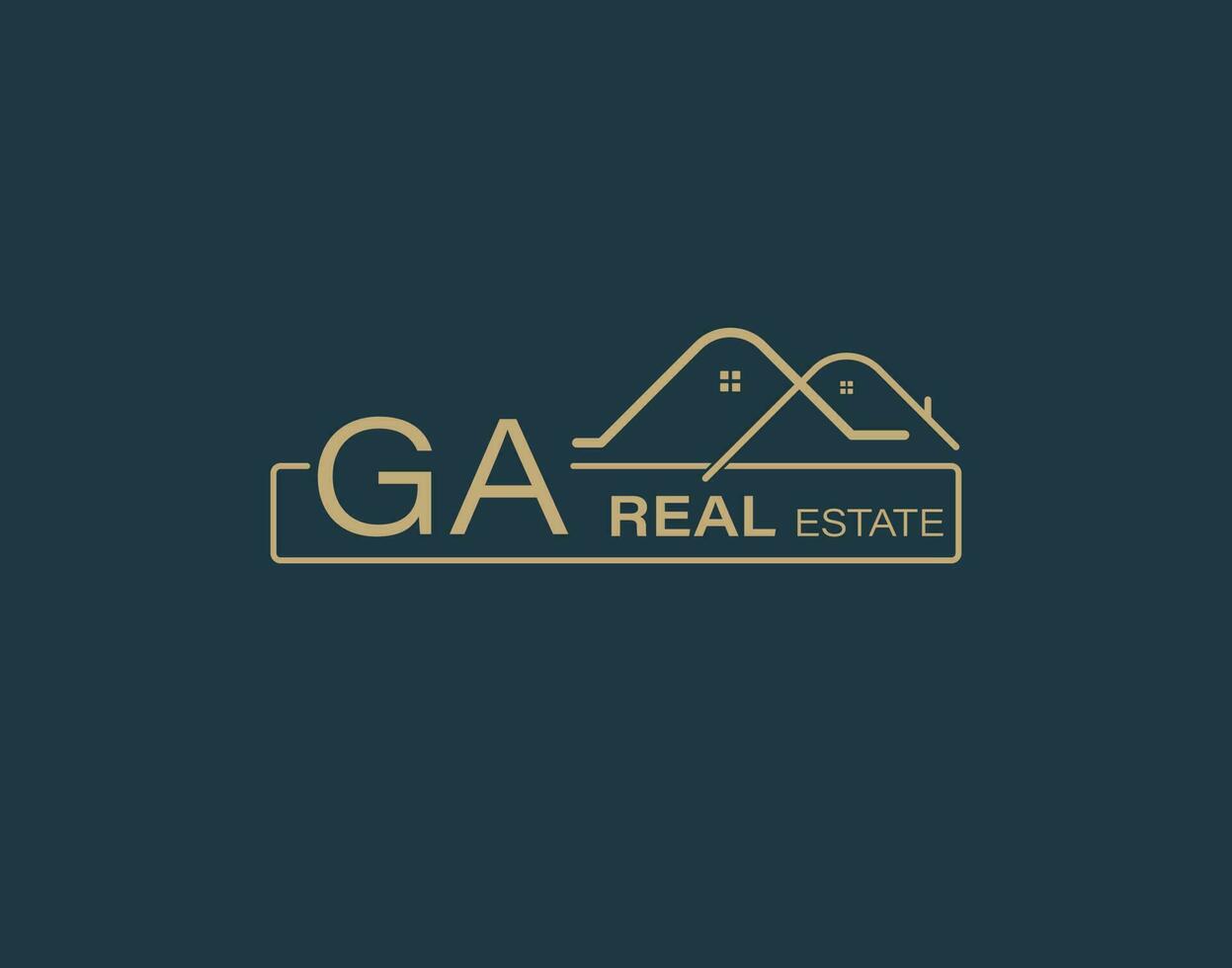 GA Real Estate and Consultants Logo Design Vectors images. Luxury Real Estate Logo Design