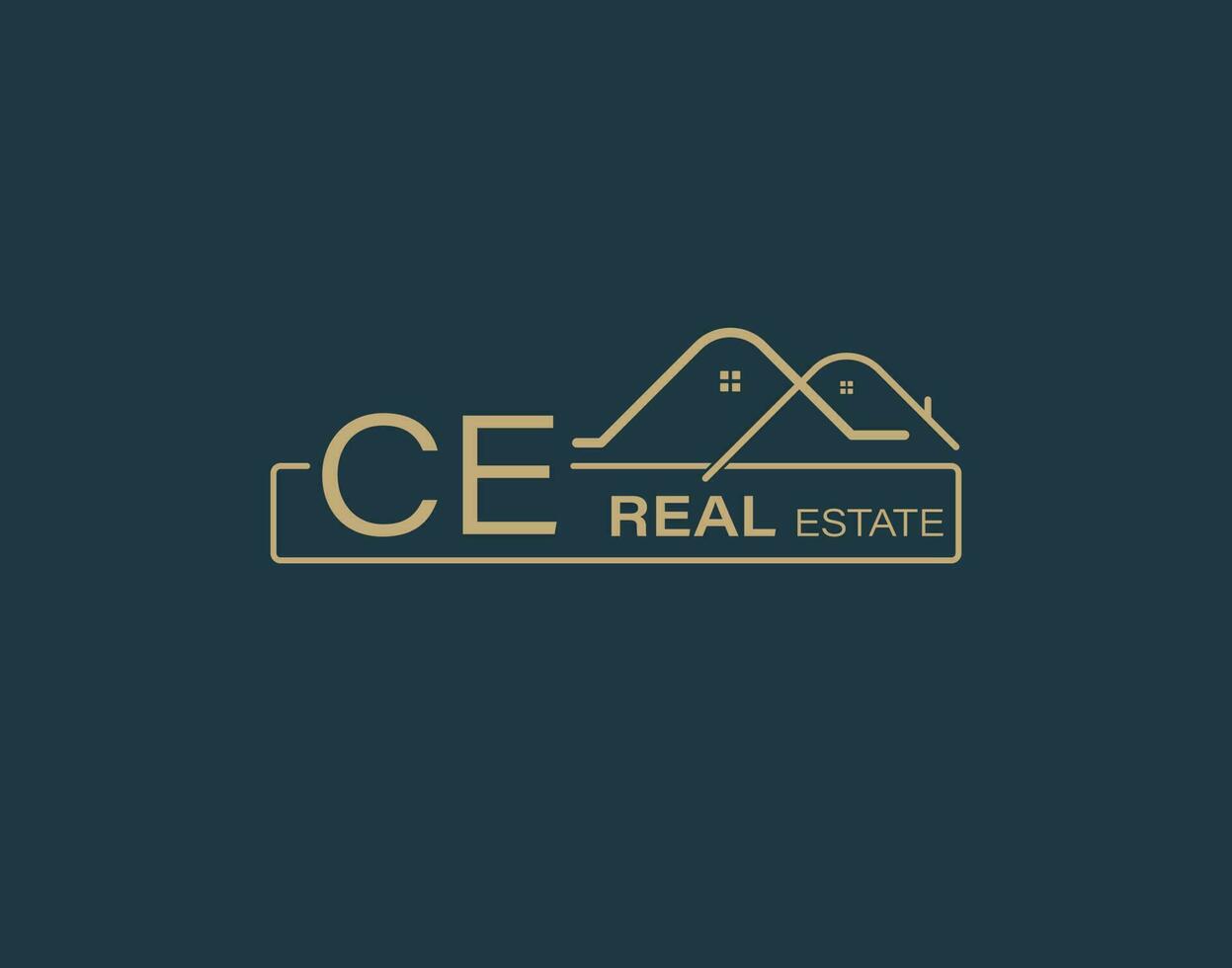 ce real inmuebles y consultores logo diseño vectores imágenes lujo real inmuebles logo diseño