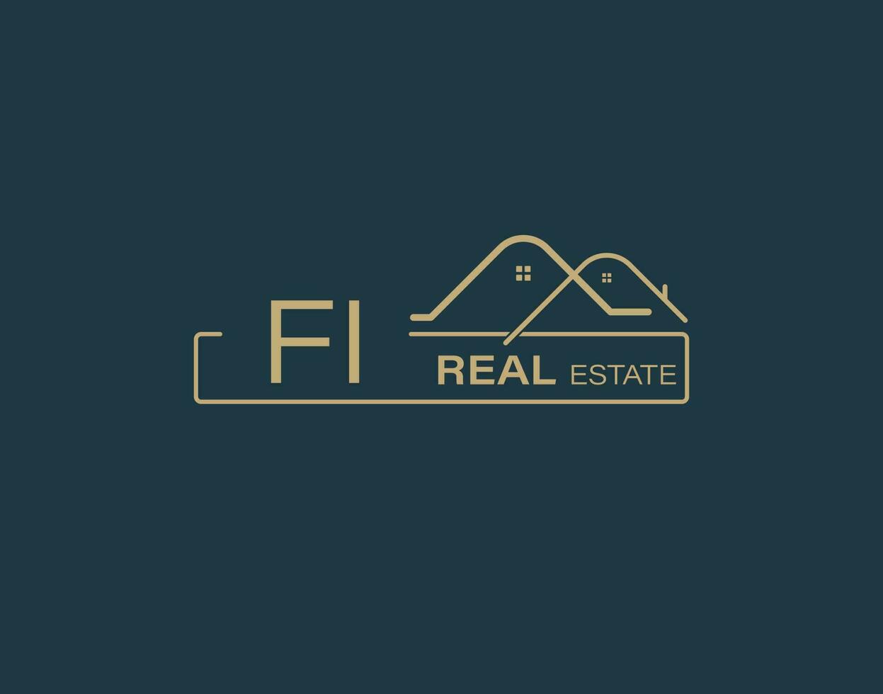 FI Real Estate and Consultants Logo Design Vectors images. Luxury Real Estate Logo Design