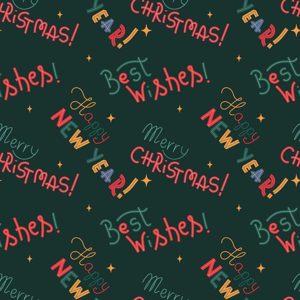 el Navidad modelo con elementos - Navidad letras. el dibujado a mano elemento. sin costura modelo para envase papel, textil huellas dactilares, y antecedentes diseños vector