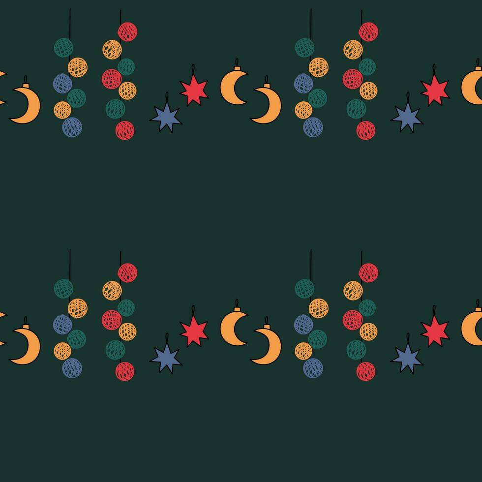 el Navidad modelo con elementos - Navidad árboles, regalos, estrellas, copos de nieve, y adornos el dibujado a mano elemento. sin costura modelo para envase papel, textil huellas dactilares, y antecedentes diseños vector