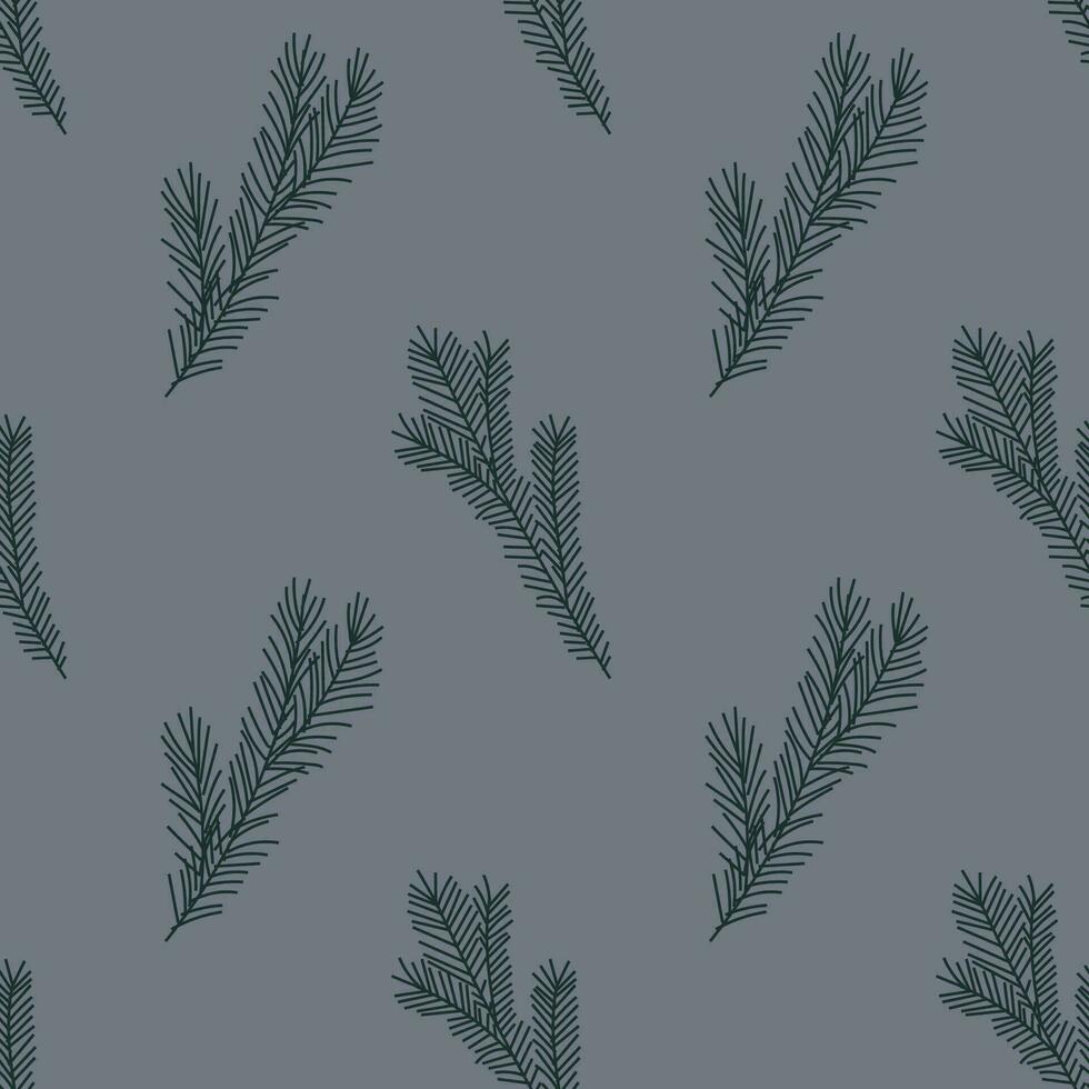 The Christmas pattern with elements - Christmas trees, gifts, stars, snowflakes, and ornaments. The hand-drawn element. Seamless pattern for wrapping paper, textile prints, and background designs. vector