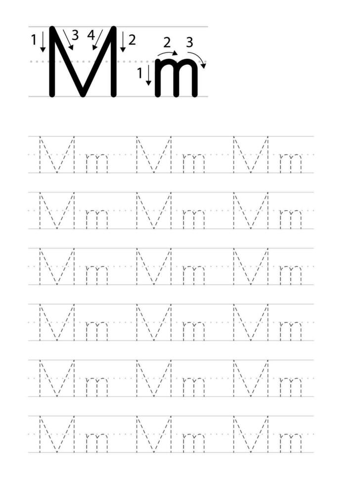 imprimible letra metro alfabeto rastreo hoja de cálculo vector