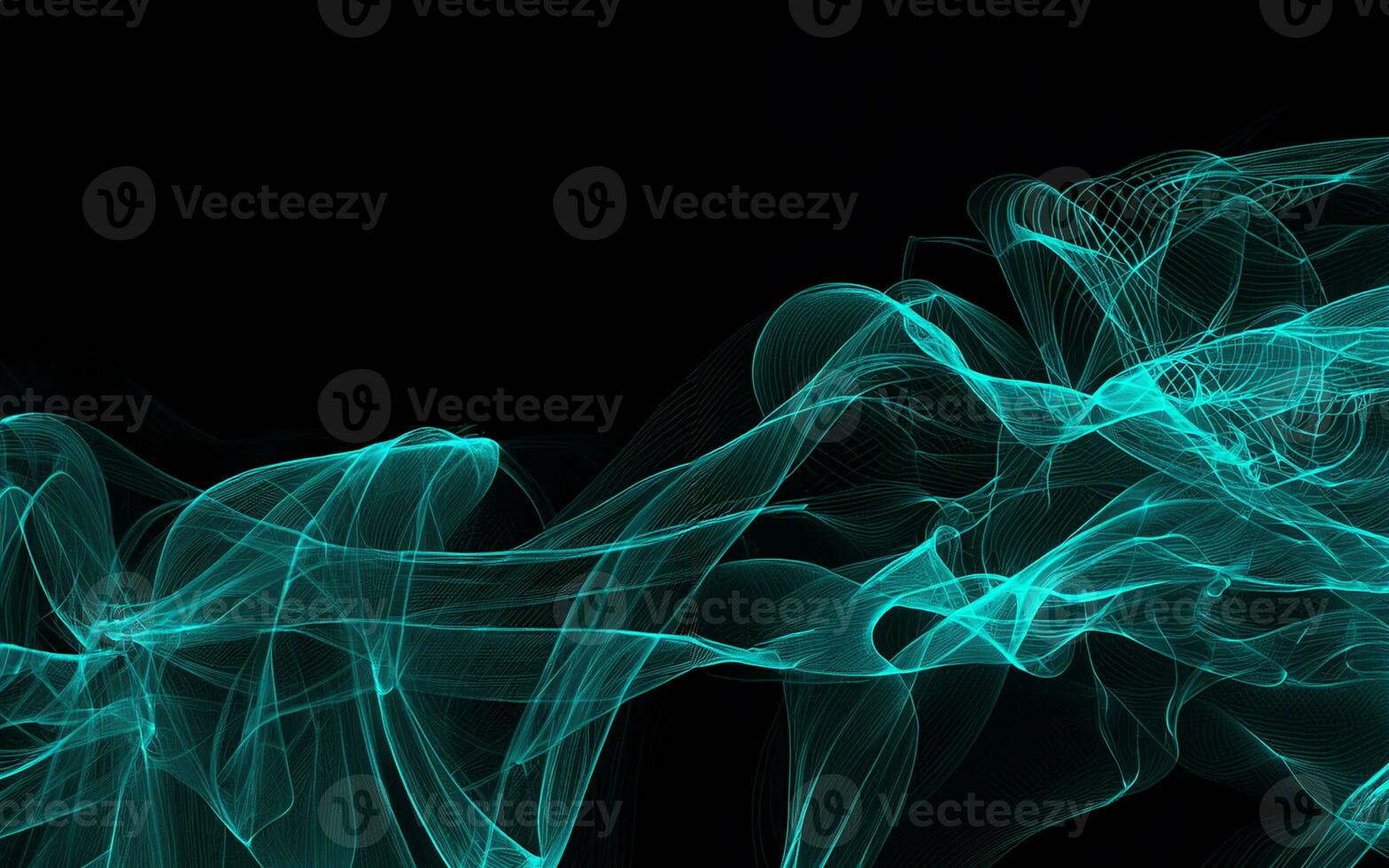 Dark abstract background with a glowing abstract waves photo
