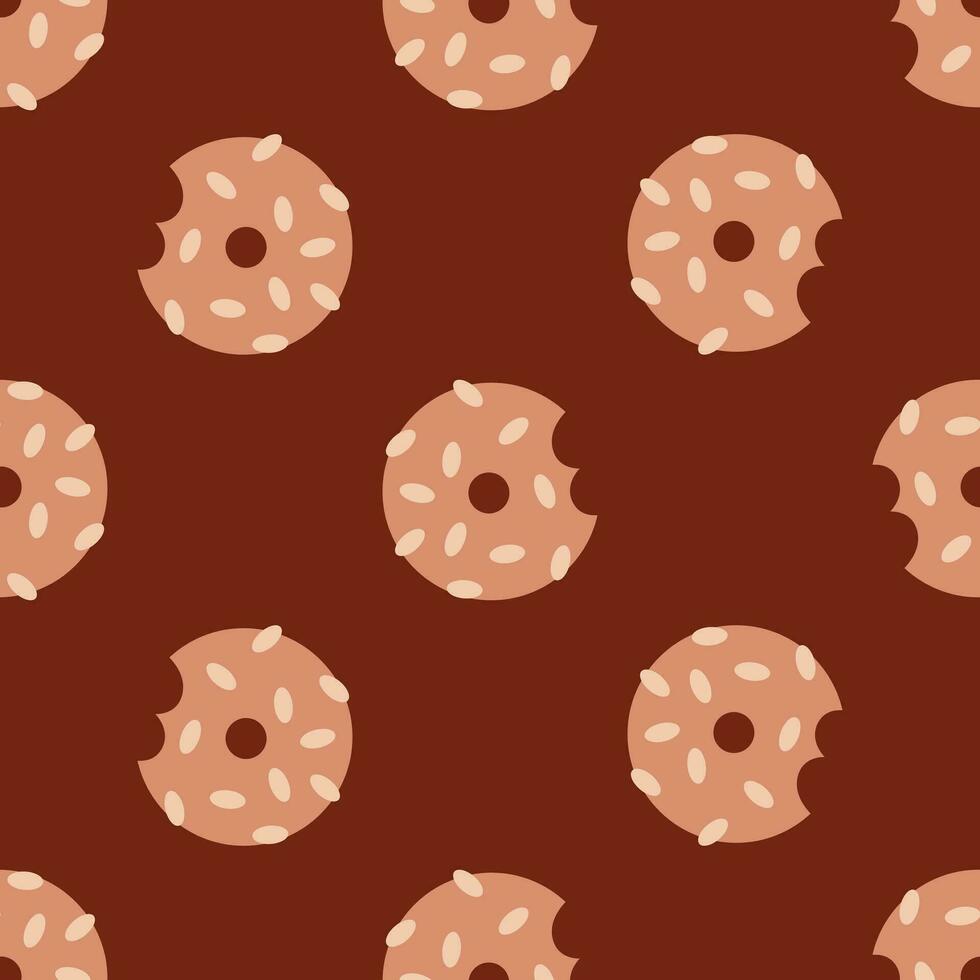 Bakery seamless pattern with donuts vector
